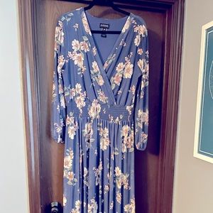 Long sleeved floral maxi